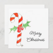 Kerststok met hulst feestdagenkaart (Voorkant / Achterkant)