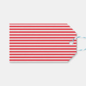 Kerststok Rode en Witte Eenvoudige Horizontale Ges Cadeaulabel (Voorkant (Horizontaal))