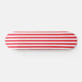 Kerststok Rode en Witte Eenvoudige Horizontale Str Persoonlijk Skateboard (Horizontaal)