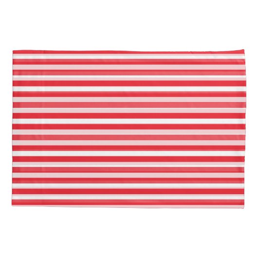 Kerststok rood en wit eenvoudig horizontaal gestre kussensloop (Achterkant)