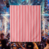 Kerststok rood en wit eenvoudig horizontaal gestre wandkleed