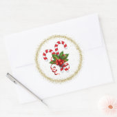 Kerststok Stickerstrips Ronde Sticker (Envelop)