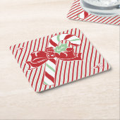 Kerststok Strepen Kerst Onderzetter (Schuin)