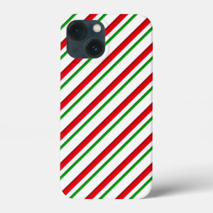 Kerststok Strepen, Rood, Groen en Wit Case-Mate iPhone Case