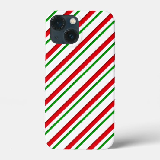 Kerststok Strepen, Rood, Groen en Wit Case-Mate iPhone Case (Achterkant)
