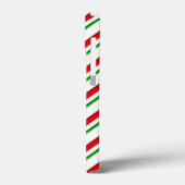 Kerststok Strepen, Rood, Groen en Wit Case-Mate iPhone Case (Achterkant / Links)
