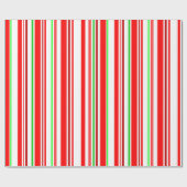Kerststok Strepen Rood Wit Groen Streeppatroon Cadeaupapier (Vlak)