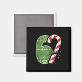 Kerststok Voetbalveld 67 Gebarsten Grappig Kerstmi Magneet (Voorkant / Achterkant)