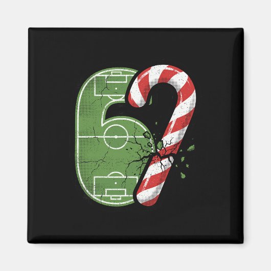 Kerststok Voetbalveld 67 Gebarsten Grappig Kerstmi Magneet (Voorkant)