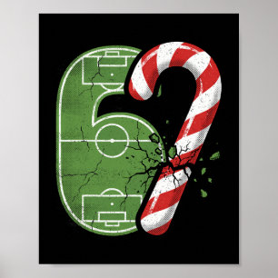 Kerststok Voetbalveld 67 Gebarsten Grappig Kerstmi Poster