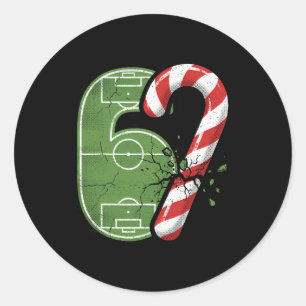 Kerststok Voetbalveld 67 Gebarsten Grappig Kerstmi Ronde Sticker