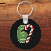 Kerststok Voetbalveld 67 Gebarsten Grappig Kerstmi Sleutelhanger (Voorkant)