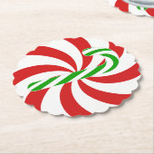 Kerststok werveling kartonnen onderzetters (Gekanteld)