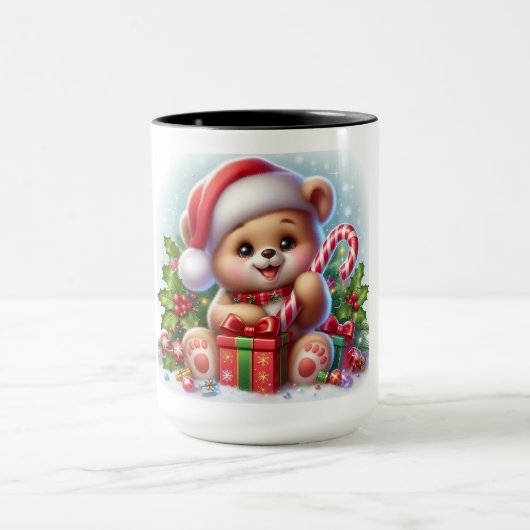 Kerststokbeer" – Schattige Babybeer Kerstmis Naar Mok (Midden)