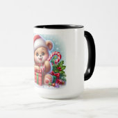 Kerststokbeer" – Schattige Babybeer Kerstmis Naar Mok (Voorkant rechts)