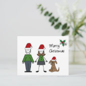 Kerststokfiguren Feestdagenkaart (Staand voorkant)