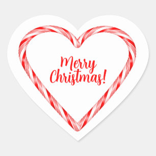 Kerststokhartsticker Hart Sticker