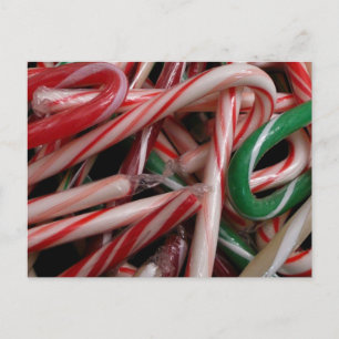 Kerststokjes Kerstvakantie Wit Groen en Rood Briefkaart