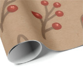 Kerststokken en Hulst Kerstpapier Cadeaupapier (Rol Hoek)