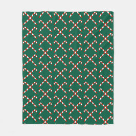 Kerststokken Gekruist Fleece Deken