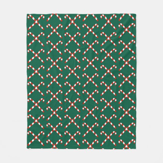 Kerststokken Gekruist Fleece Deken (Voorkant)
