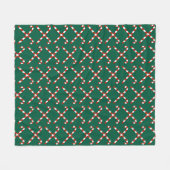 Kerststokken Gekruist Fleece Deken (Voorkant (Horizontaal))