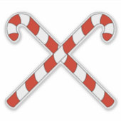 Kerststokken Gekruist Sticker (Voorkant)