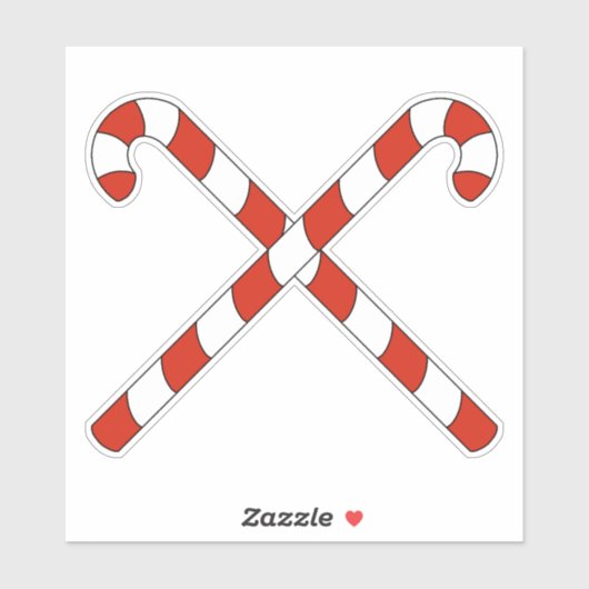 Kerststokken Gekruist Sticker (Vel)