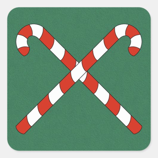 Kerststokken Gekruist Vierkante Sticker (Voorkant)