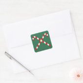Kerststokken Gekruist Vierkante Sticker (Envelop)