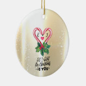 Kerststokken,Hulstbes,Goud,Monogram Keramisch Ornament (Rechts)