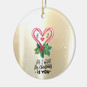 Kerststokken,Hulstbes,Goud,Monogram Keramisch Ornament (Links)