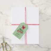 Kerststokken met rode strik vrolijk kerstfeest cadeaulabel (Met Touw)