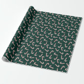 Kerststokken Plaids Aangepaste Naam Cadeaupapier (Uitgerold)