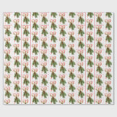 Kerststokoude Denn met Strik van Touw Cadeaupapier (Vlak)