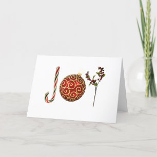 Kerststokpaal ornament met hulst personalisatie feestdagen kaart