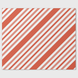 Kerststokpadstrip-diagonaal Cadeaupapier