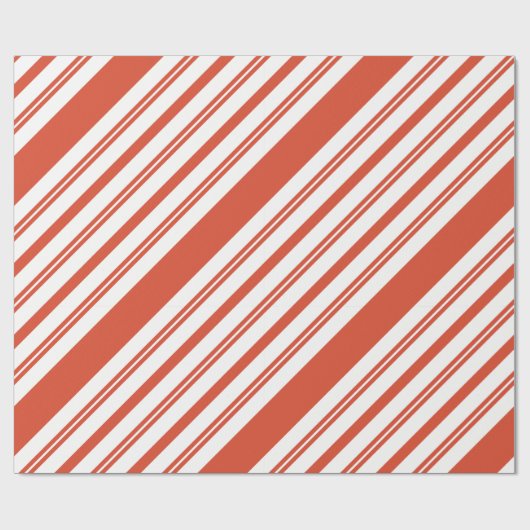 Kerststokpadstrip-diagonaal Cadeaupapier (Vlak)