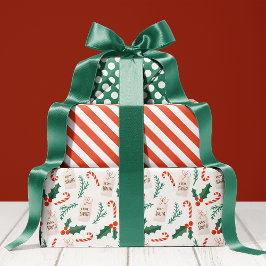 Kerststokpatroon Kerstmis Kerst Hollerdag Leuk Inpakpapier Vel
