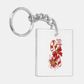 Kerststokwens sleutelring sleutelhanger (Voorkant Links)