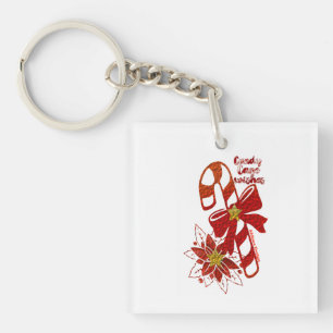 Kerststokwens sleutelring sleutelhanger
