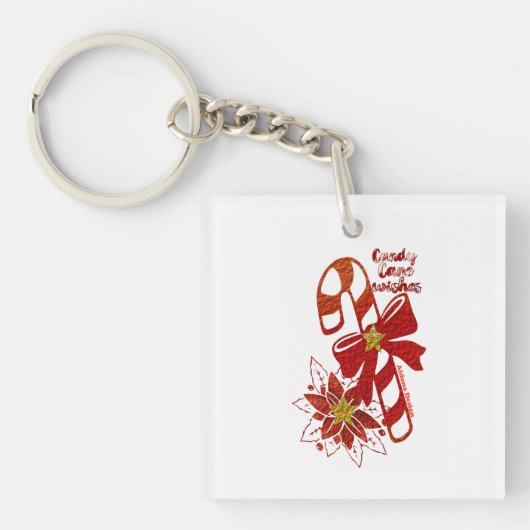 Kerststokwens sleutelring sleutelhanger (Voorkant)