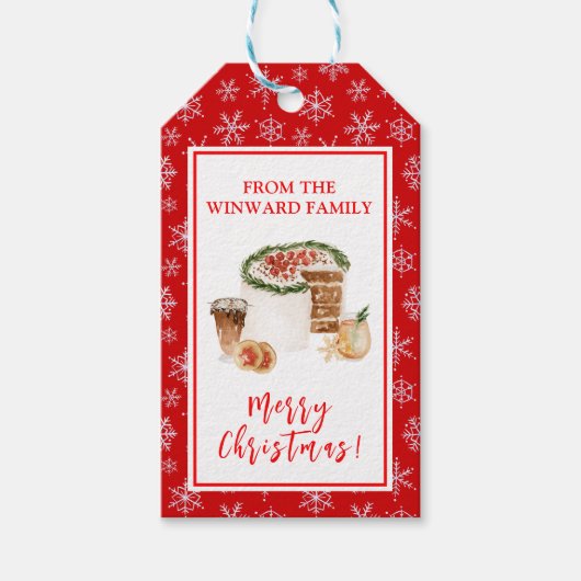 Kerststol bakken cadeaulabel (Voorkant)
