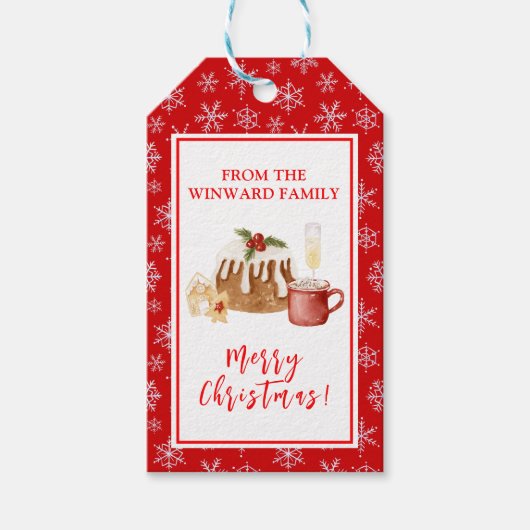 Kerststol bakken cadeaulabel (Voorkant)
