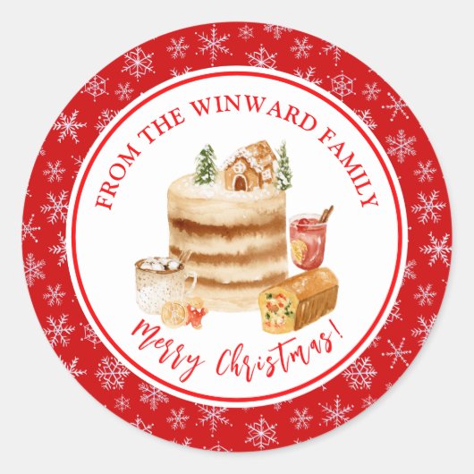 Kerststol bakken ronde sticker (Voorkant)