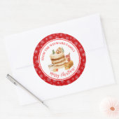 Kerststol bakken ronde sticker (Envelop)