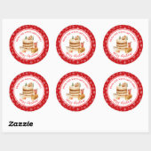 Kerststol bakken ronde sticker (Vel)