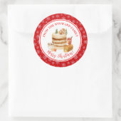 Kerststol bakken ronde sticker (Tas)