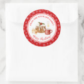 Kerststol bakken ronde sticker (Tas)