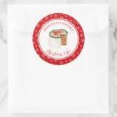Kerststol bakken ronde sticker (Tas)